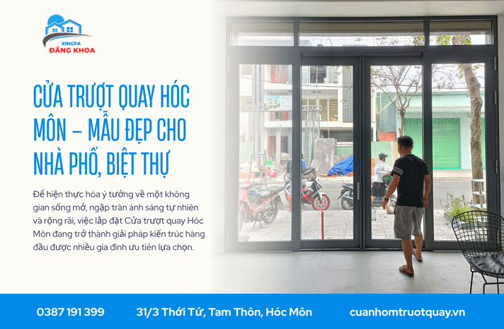 Cửa trượt quay Hóc Môn – Mẫu Đẹp Cho Nhà Phố, Biệt Thự